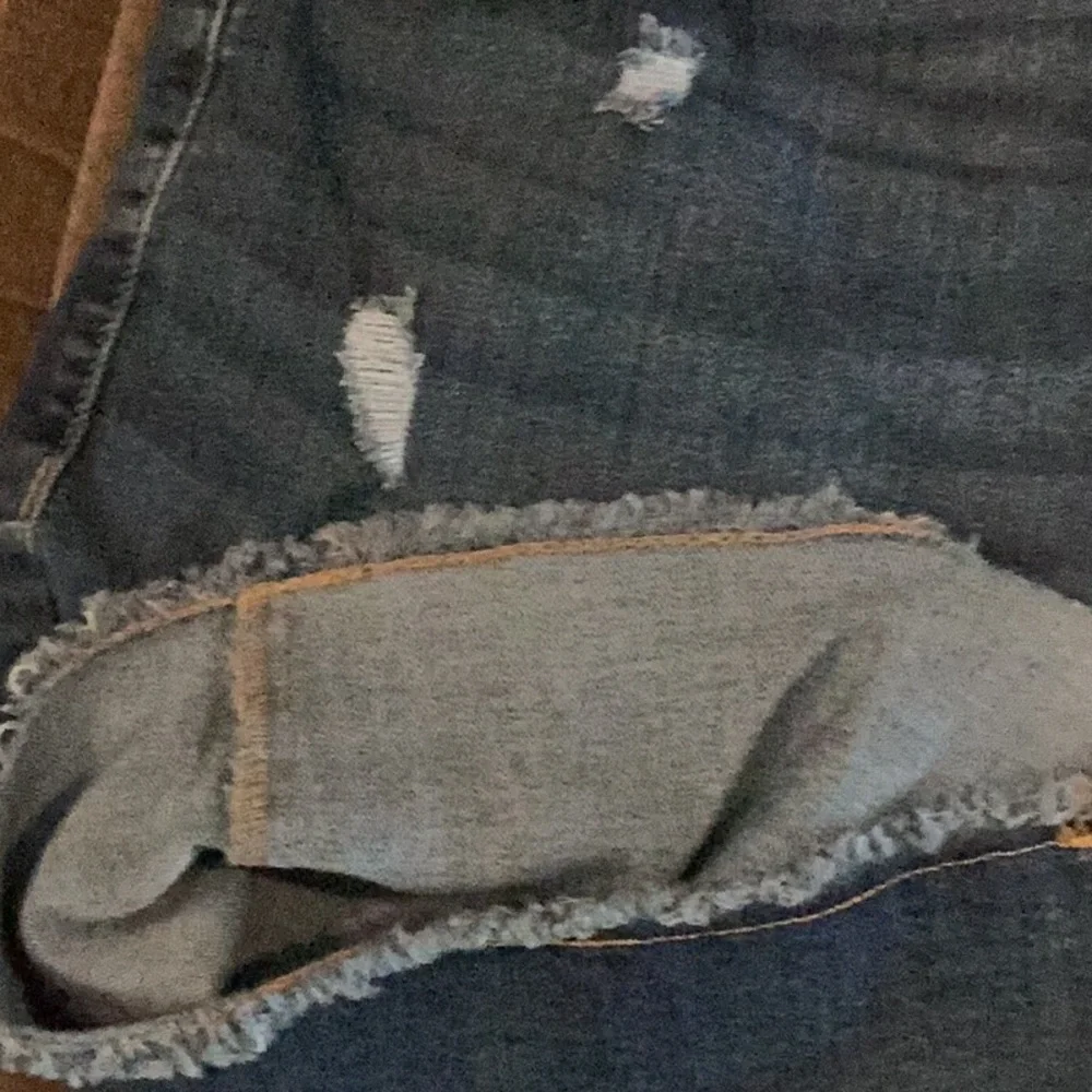 Lane Bryant Blue Distressed Jean Shorts - Picture 4 of 5